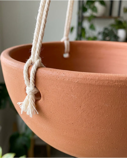 Ambbe Ceramic Hanging Planter Terracotta 8 in