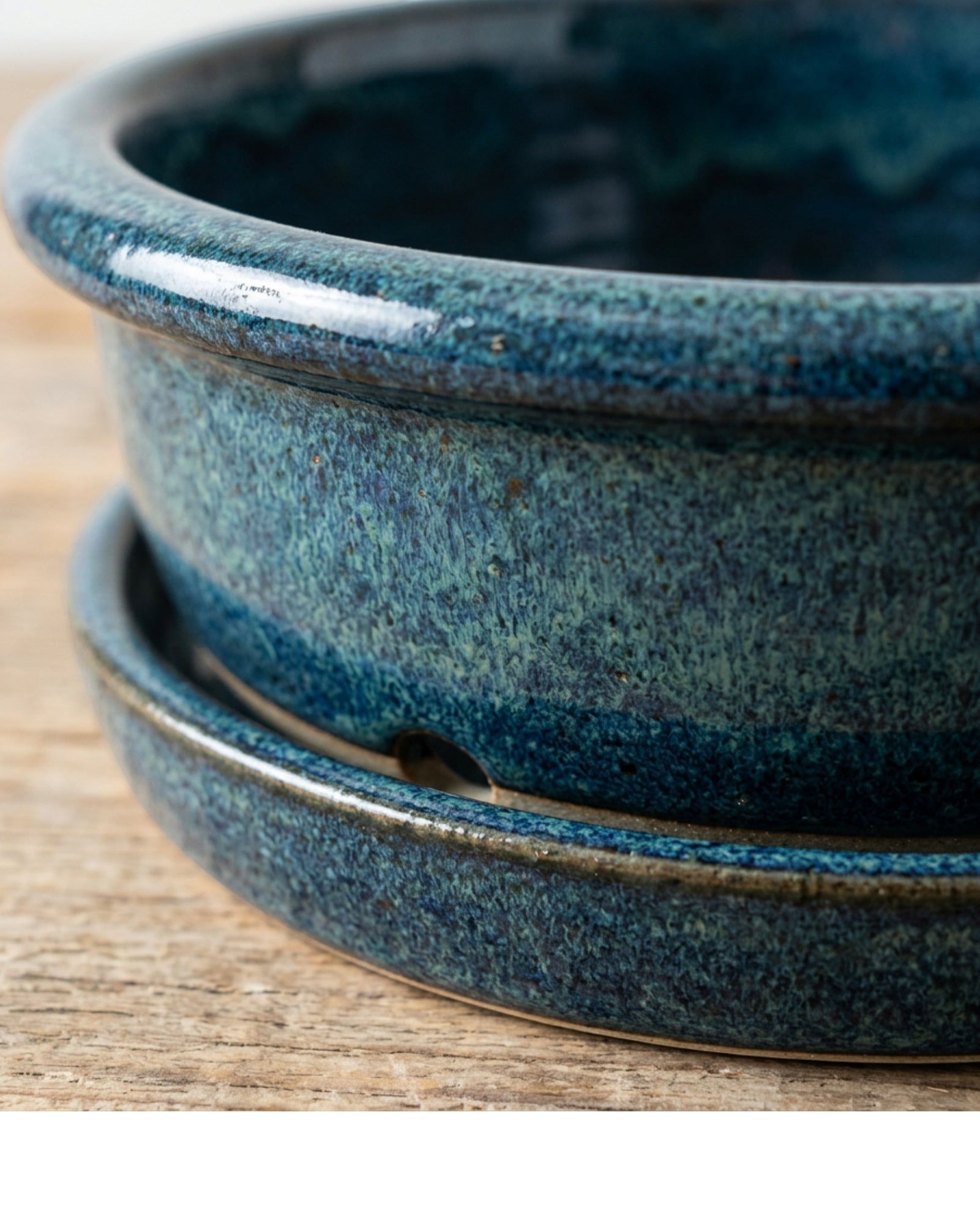 Ambbe Reactive Glaze Ceramic Planter Blue 9 in