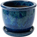 Ambbe Reactive Glaze Ceramic Planter Blue 9 in