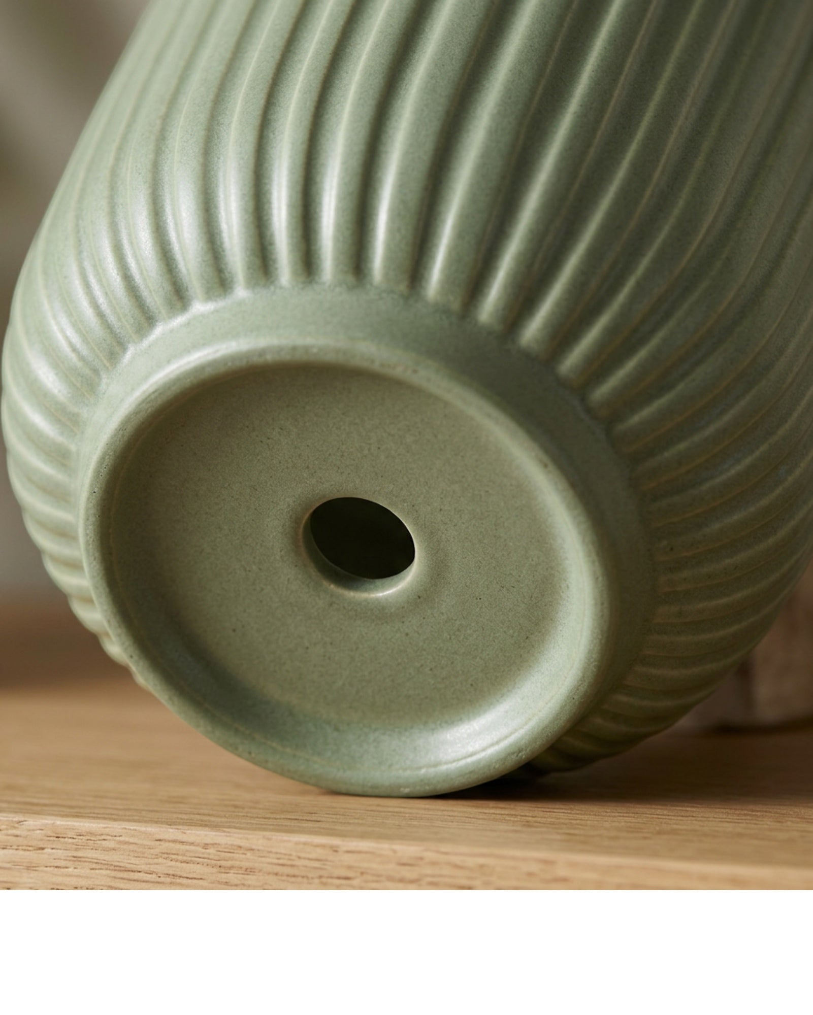 Ambbe Ribbed Ceramic Planter Sage 6 in